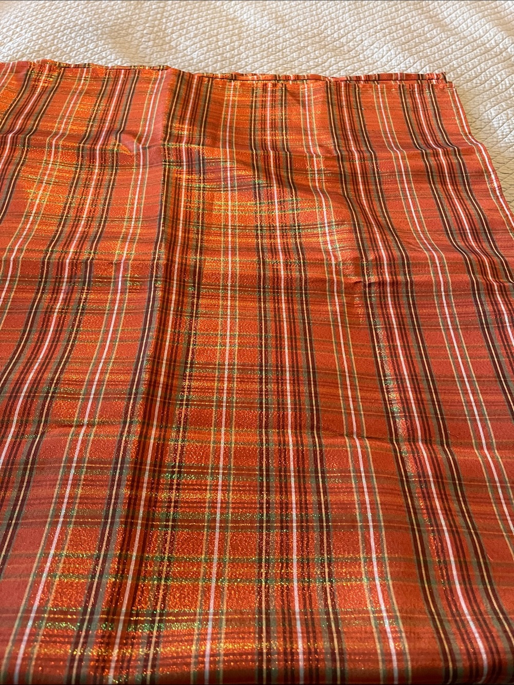 Two Orange Plaid tablecloths